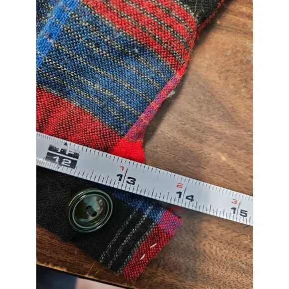 Vintage Red Wool Pleated Skirt XS 23 Plaid - Picture 7 of 8